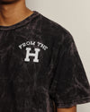 From th H Lightweight Vintage-Wash Tee (Black/White)
