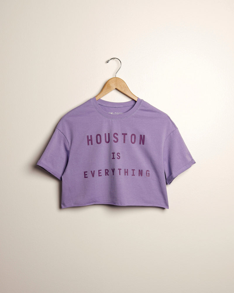 Houston is Everything Crop Tee (Lavender/Purple)