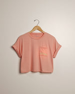 HTOWN Cropped Pocket Tee (Pink)