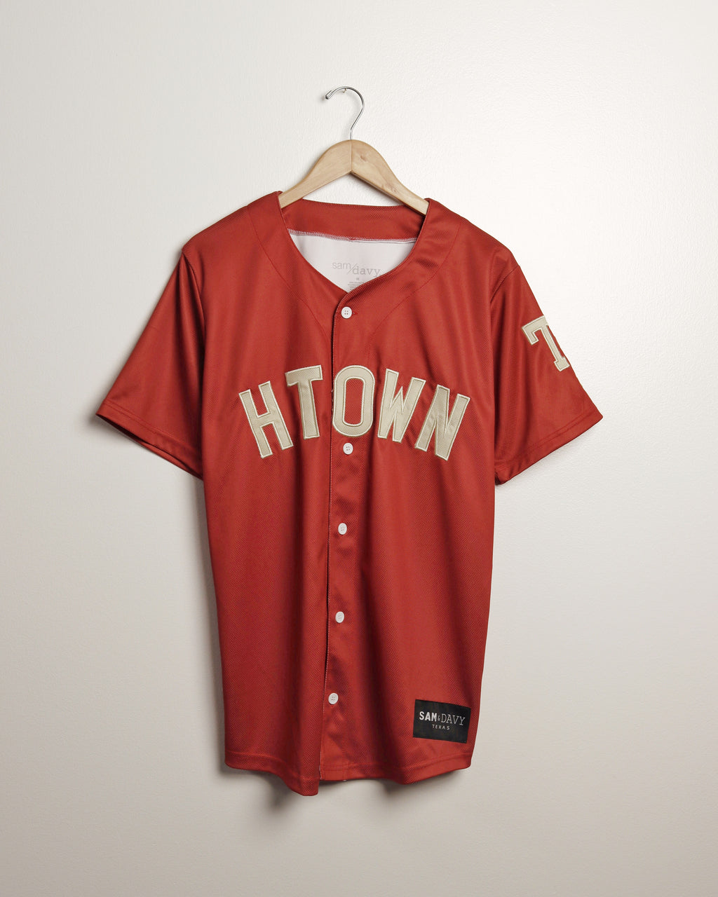 The HTOWN Baseball Jersey (Faded Brick/Tan)