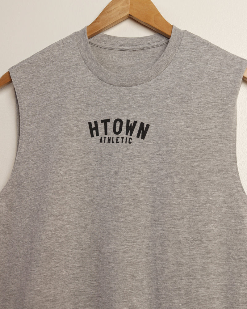HTOWN Athletic Lightweight Cotton Muscle Tank (Grey)