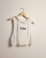 Women's HTOWN Athletic Hooded Crop Tank (White)