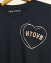 HTOWN Candy Heart Tee (Unisex Navy/Faded Pink)