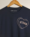 HTOWN Candy Heart Tee (Unisex Navy/Faded Pink)