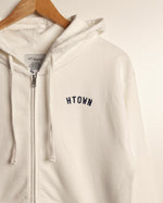 The HTOWN Embroidered Full-Zip Hoodie (White/Navy)