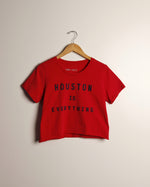 Houston is Everything Crop Tee (Navy/Red)