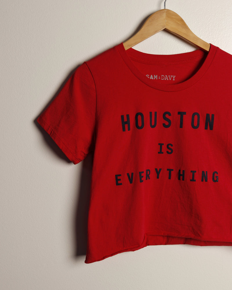 Houston is Everything Crop Tee (Navy/Red)