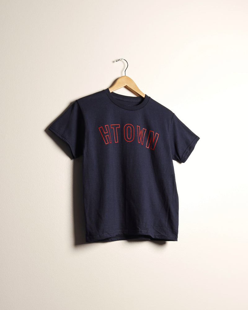 HTOWN Outline Kids Tee (Navy/Red)
