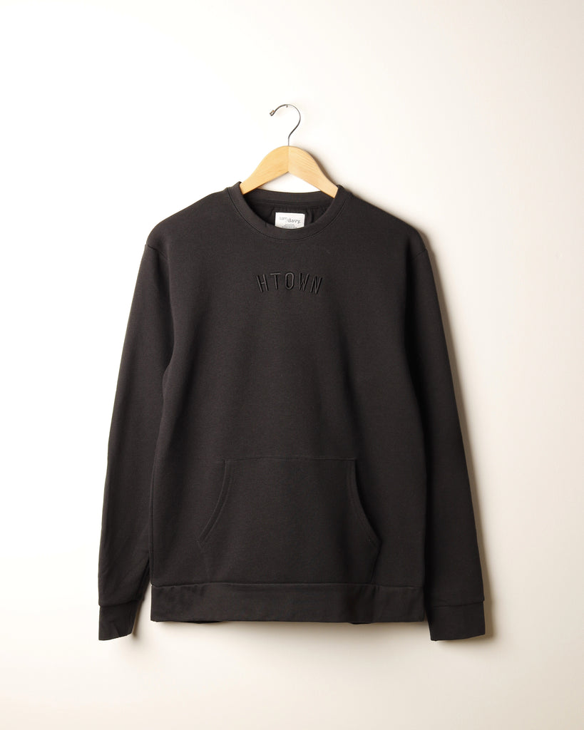 HTOWN Embroidered Kangaroo Crewneck
