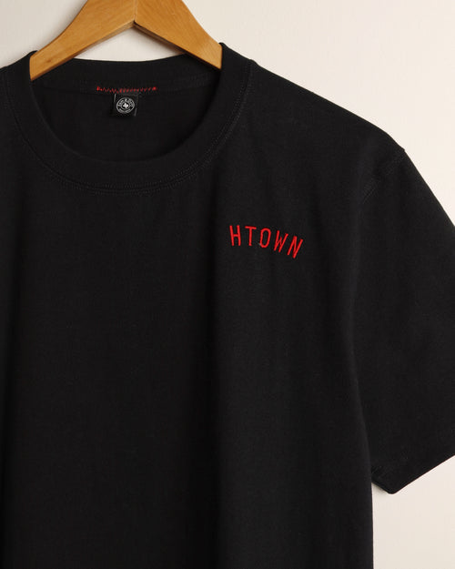HTOWN Embroidered Signature Tee (Black/Red)