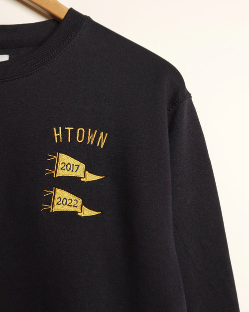 The HTOWN Pennants Embroidered Crewneck (Navy/Gold)
