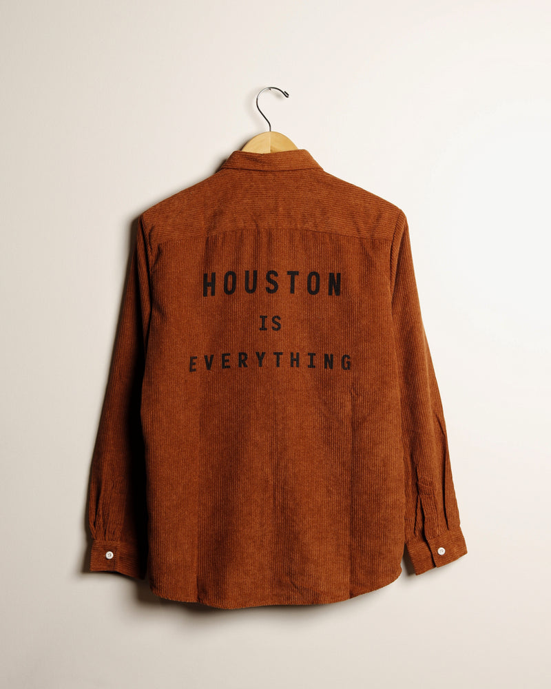 Houston is Everything Men's Corduroy Shirt (Saddle)