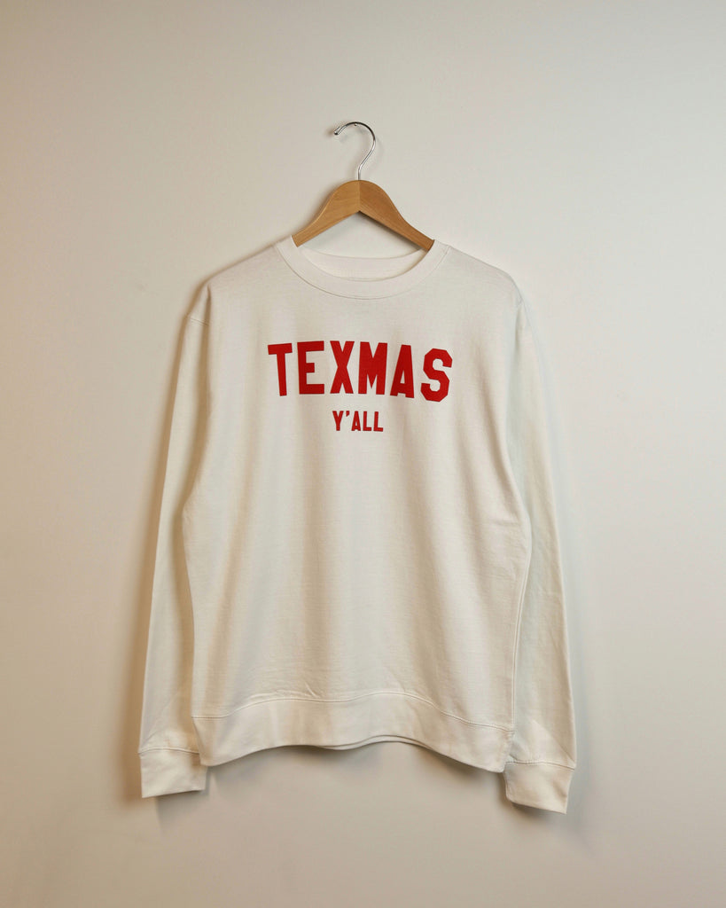 The TEXMAS Crewneck (White/Red)