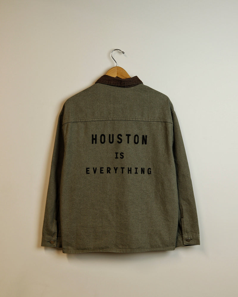 Houston is Everything Unisex Denim Jacket (Dark Green)