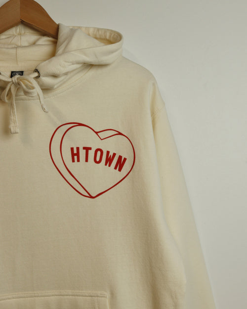 HTOWN Candy Heart Hoodie (Cream/Red)