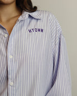 Women's Lavender HTOWN Embroidered Boyfriend Shirt