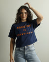 Houston is Everything Crop Tee (Navy/Orange)