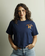 From the H Lightweight Crop Top (Navy/Orange)