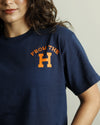 From the H Lightweight Crop Top (Navy/Orange)