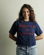 Houston is Everything Crop Top (Navy/Red)