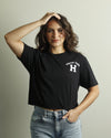 From the H Lightweight Crop Top (Black/White)