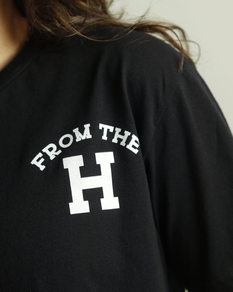 From the H Lightweight Crop Top (Black/White)