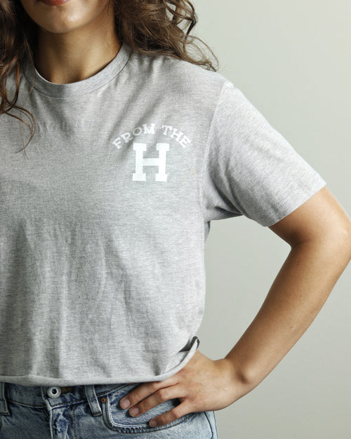 From the H Lightweight Crop Top (Grey/White)