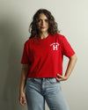 From the H Lightweight Crop Top (Red/White)