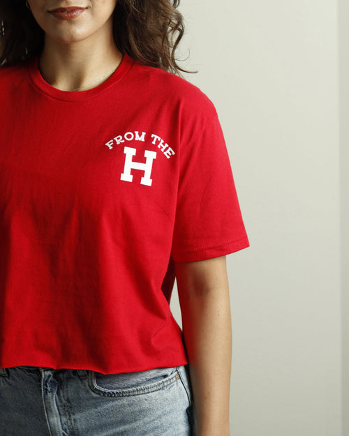 From the H Lightweight Crop Top (Red/White)