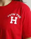 From the H Lightweight Crop Top (Red/White)