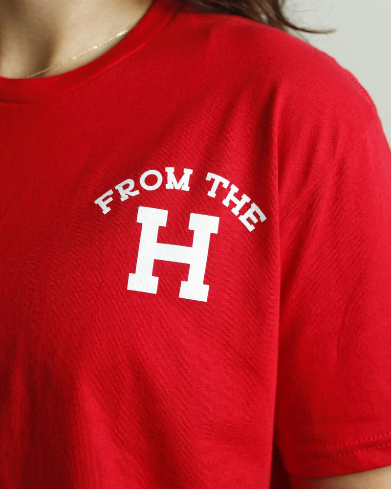 From the H Lightweight Crop Top (Red/White)