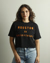 Houston is Everything Crop Tee (Black/Orange)