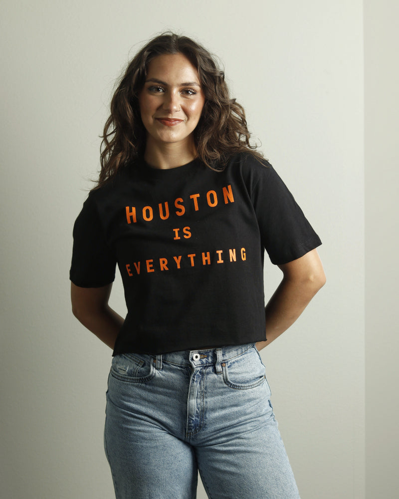 Houston is Everything Crop Tee (Black/Orange)