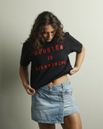 Houston is Everything Crop Tee (Black/Red)