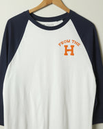 From the H Baseball Shirt (White/Navy/Orange)