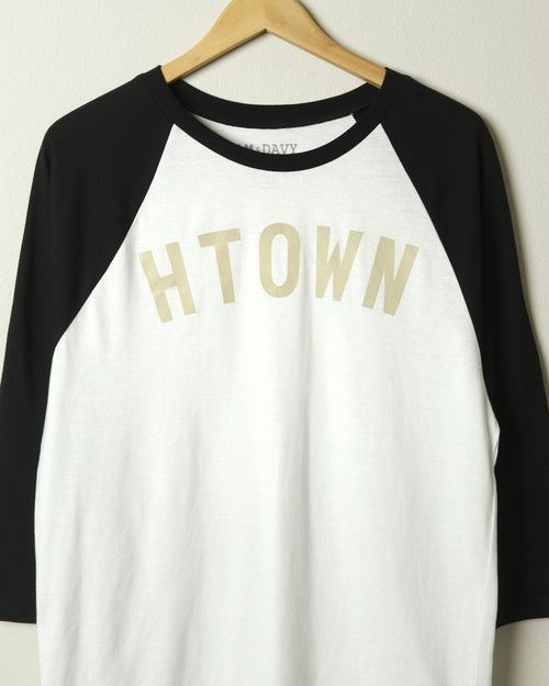 HTOWN Baseball Shirt (White/Black/Khaki)