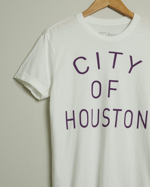 The City of Houston Tee (Unisex White/Purple)