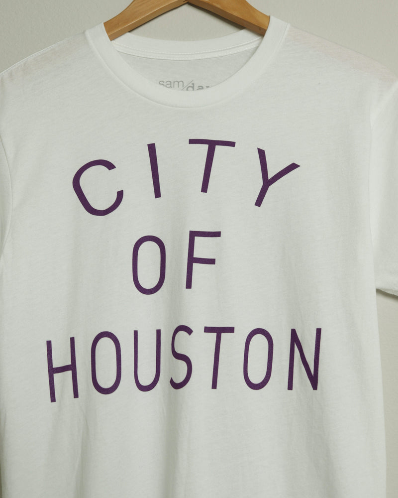 The City of Houston Tee (Unisex White/Purple)