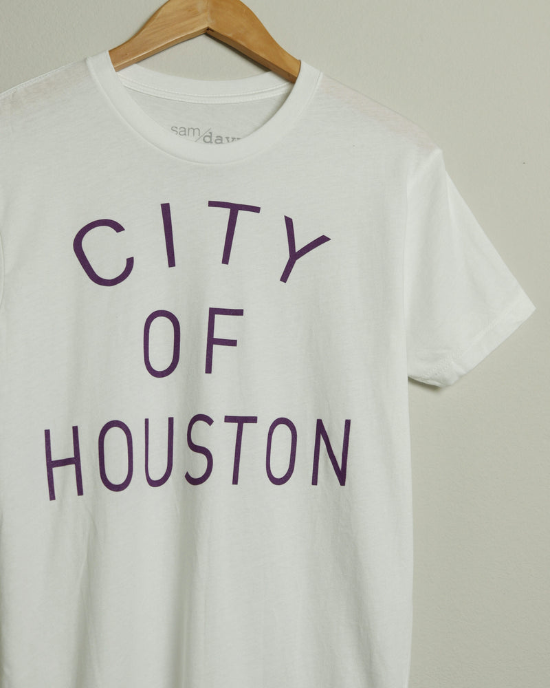 The City of Houston Tee (Unisex White/Purple)