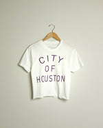 The City of Houston Crop Tee (White/Purple)