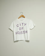 The City of Houston Crop Tee (White/Purple)