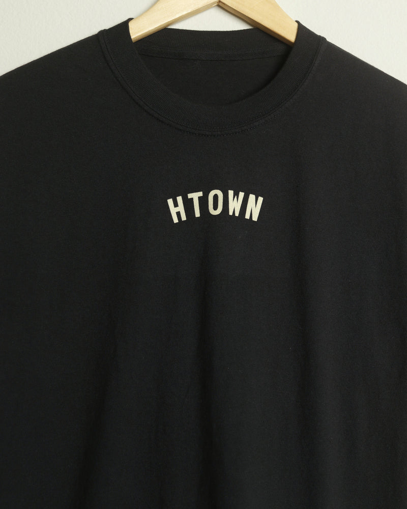 Mini HTOWN Midweight Vintage-Wash Tee (Faded Black/Khaki)