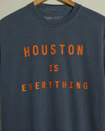 Houston is Everything Midweight Vintage-Wash Tee (Faded Navy/Orange)