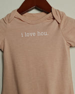 i love hou onesie (Dusty Pink/White)