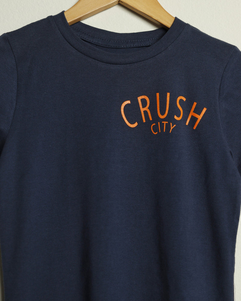 Crush City Youth Tee (Navy/Orange)