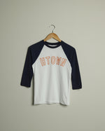 HTOWN Outline Baseball Youth Tee (White/Navy/Orange)