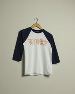 HTOWN Outline Baseball Youth Tee (White/Navy/Orange)