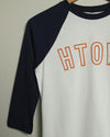 HTOWN Outline Baseball Youth Tee (White/Navy/Orange)