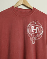 University of HTOWN Vintage-Wash Crest Tee (Red/White)