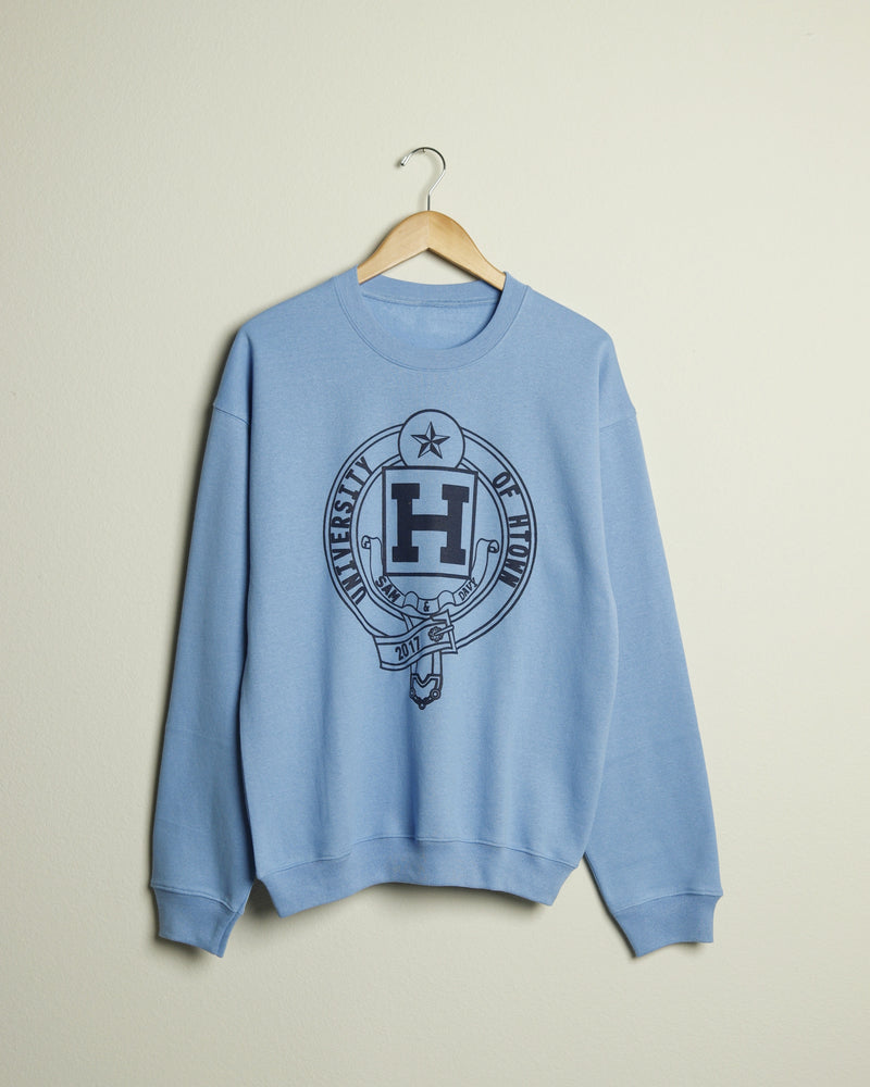 University of HTOWN Crest Crewneck Sweatshirt (Baby Blue/Navy)